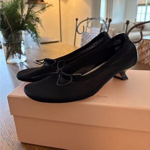 Simone Rocha Black Mesh Ballerina Heels